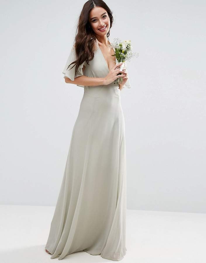 Asos Wedding Lace Applique Cape Maxi Dress (£66.50)