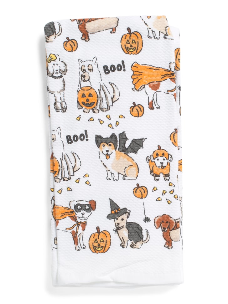 Set of Two Doggy Parade Kitchen Towels Best TJ Maxx Halloween Decor