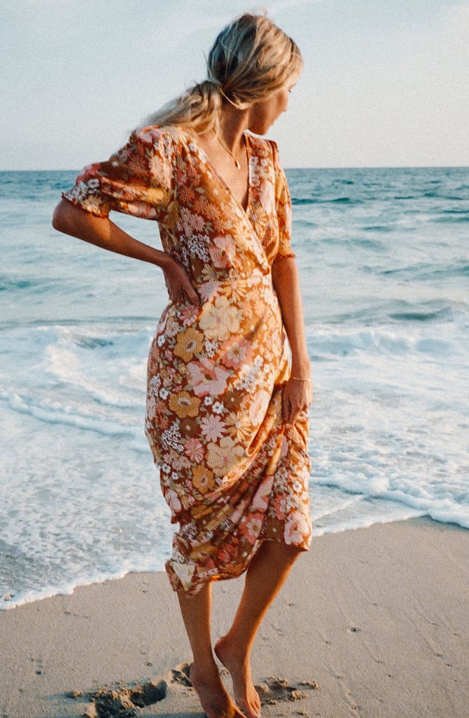 Billabong x The Salty Blonde Hello There Puff Sleeve Seersucker Maxi Dress