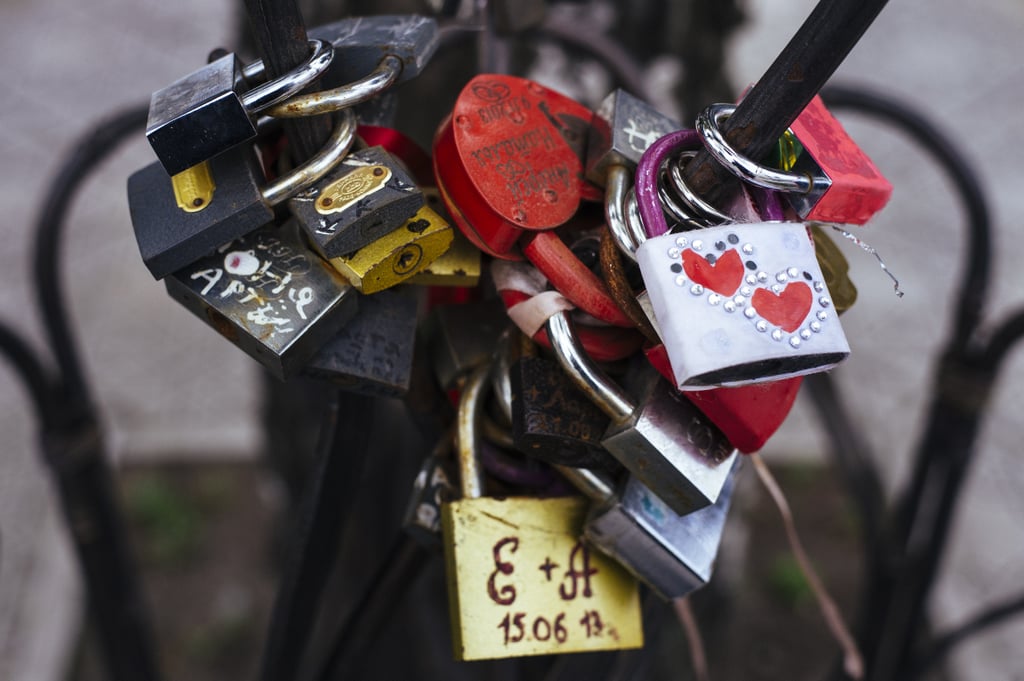 Love padlocks were photographed in the eastern Ukrainian city of Lugansk.
Love padlocks were photographed in the eastern Ukrainian city of Lugansk.