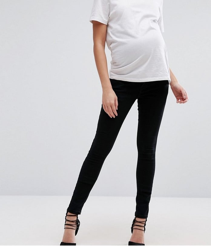 Ridley Skinny Jean in Clean Black With Over The Bump Waistband