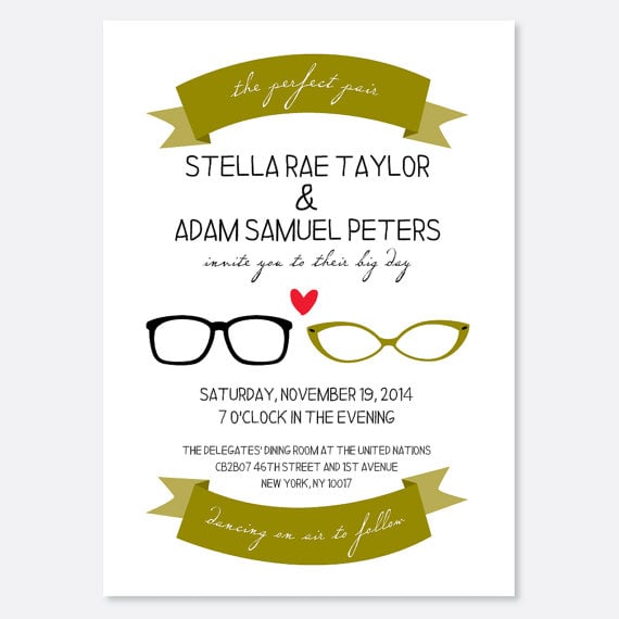 perfect pair of glasses invitations