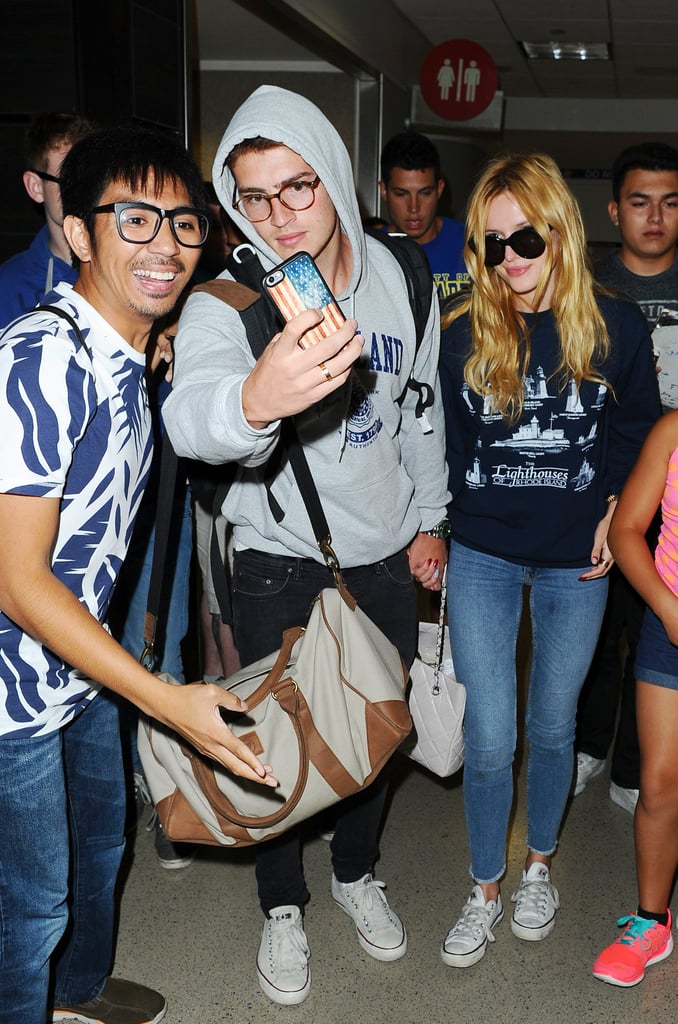 Bella Thorne and Gregg Sulkin Matching Airport Outfits