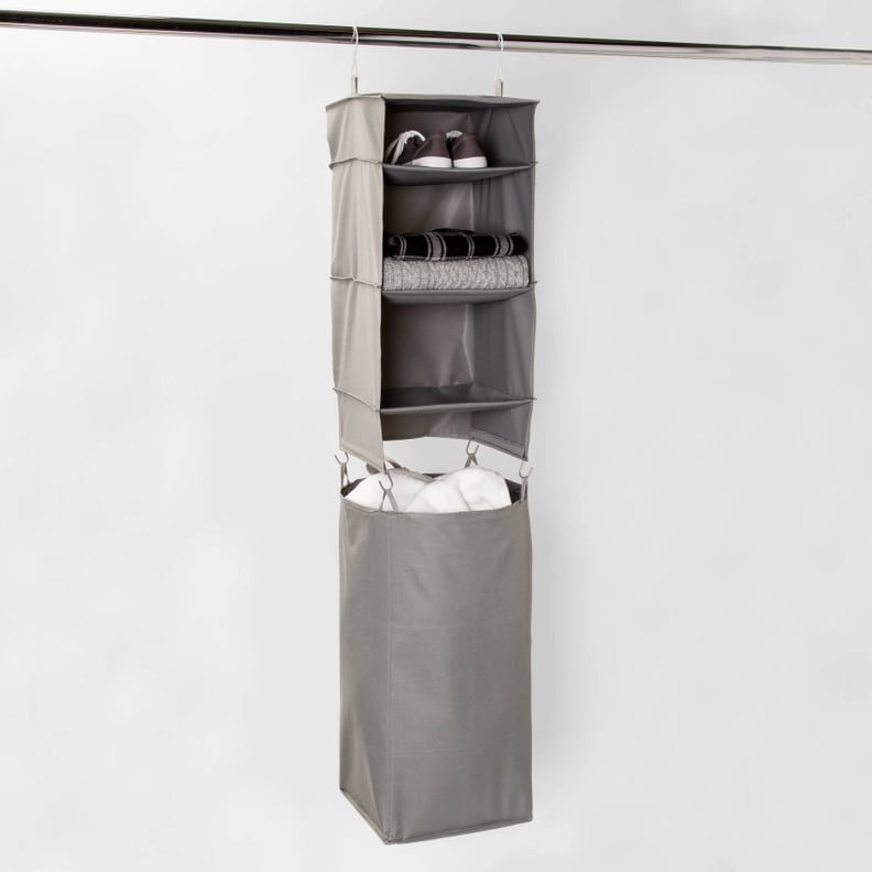 Hanging Closet Organizer With Detachable Hamper