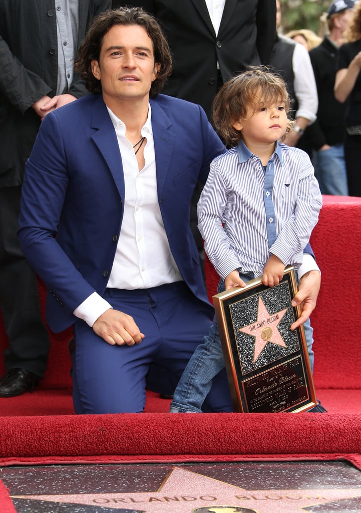 Orlando Bloom and Flynn at the Hollywood Walk of Fame