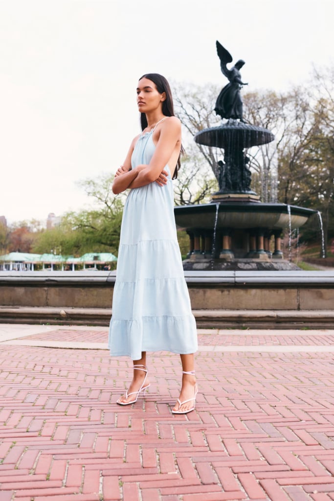 Zara Linen Blend Midi Dress
