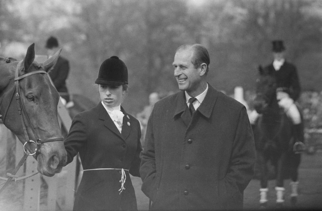 Princess Anne and Her Father, Prince Philip, at the Badminton Horse Trials in 1971