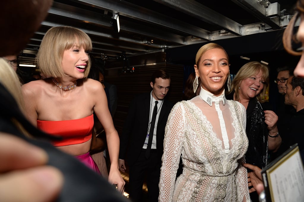 Taylor Swift and Beyonce Backstage at the Grammys 2016