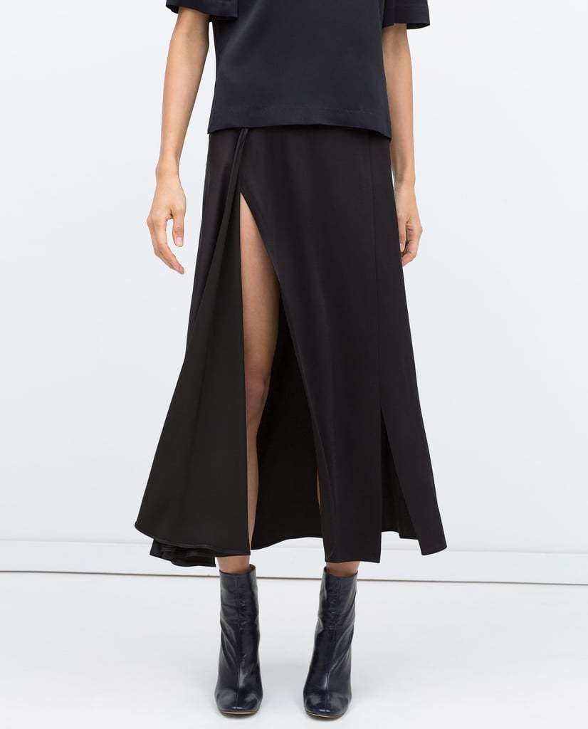 Long Studio Skirt With Slits ($129) | Best Pieces at Zara | Aug. 24 ...