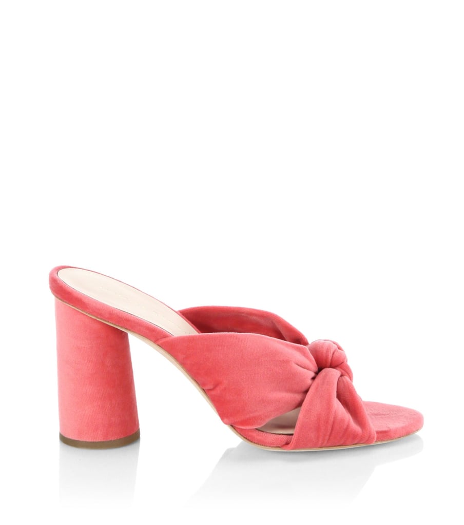 Loeffler Randall Coco Knotted Velvet Block Heel Mules
