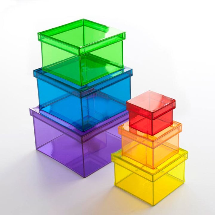 Translucent Rainbow Storage Cubes Set (57) Rainbow Home Decor