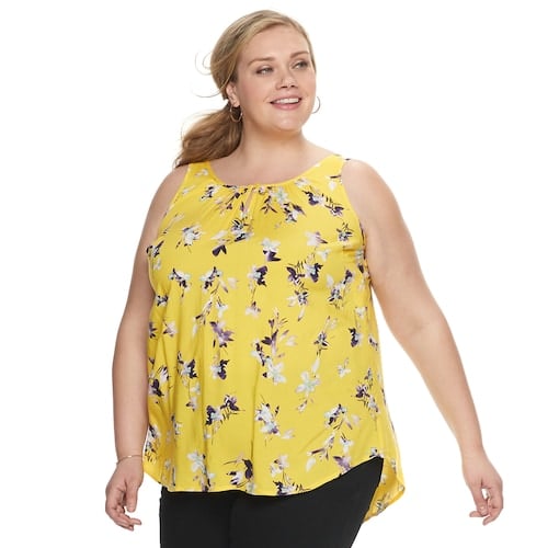 EVRI Plus Size Shirred Tank