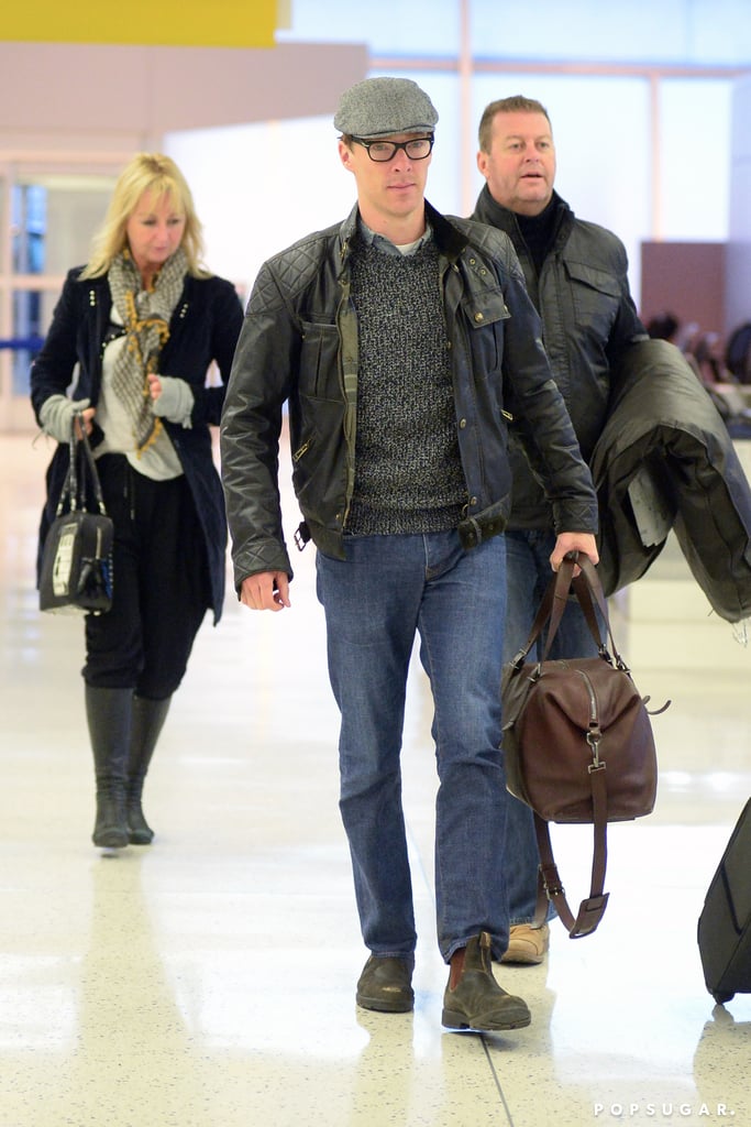 Benedict Cumberbatch took a flight out of JFK on Wednesday.