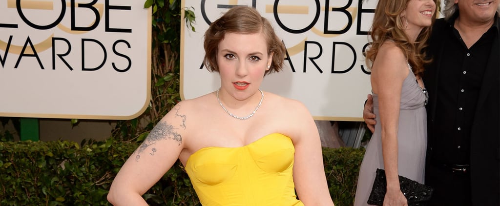 Lena Dunham Dress on Golden Globes 2014 Red Carpet