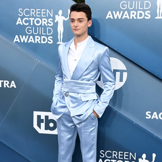 Noah Schnapp's Blue Balmain Suit at the SAG Awards