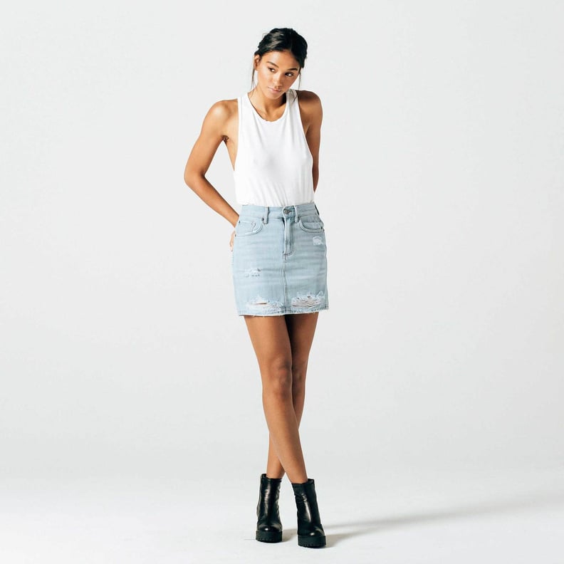 DSTLD High-Waisted Denim Skirt