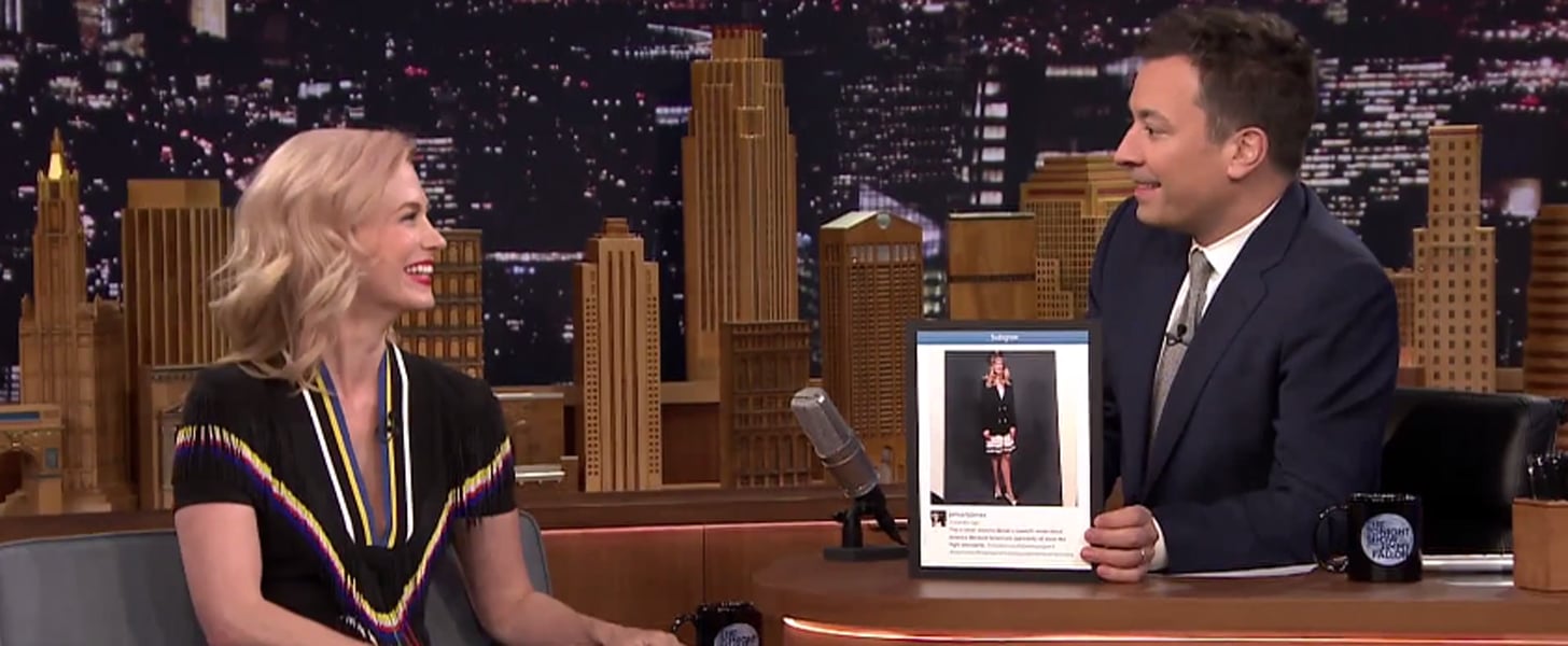 January Jones's Throwback Pictures on The Tonight Show | PS Celebrity