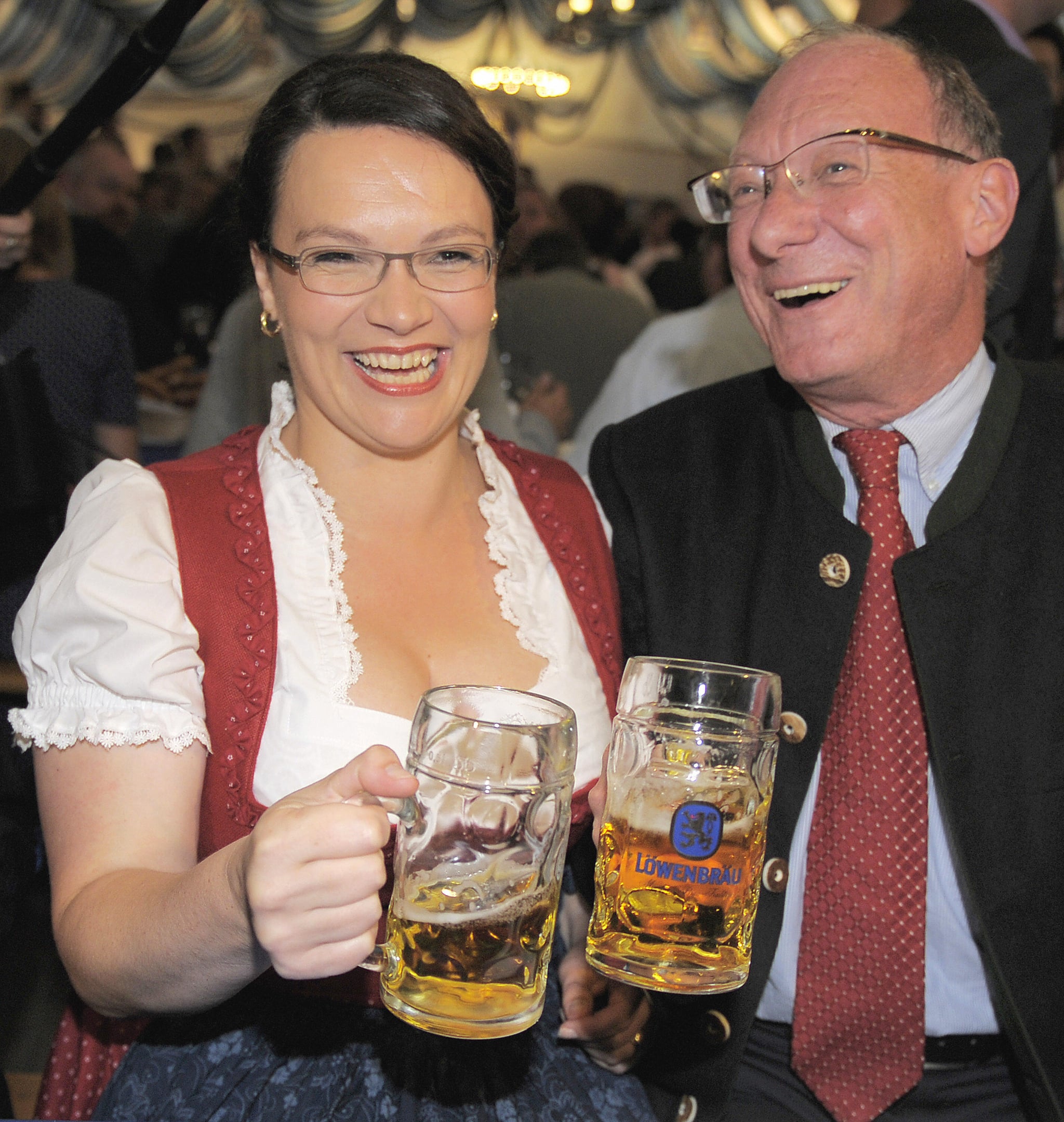 Andrea Nahles, vice-chairwoman of Germany's Social Democrats SPD party and Bavaria's SPD top-candidate Franz Maget Andrea Nahles, vice-chairwoman of Germany's Social Democrats SPD party and Bavaria's SPD top-candidate Franz Maget