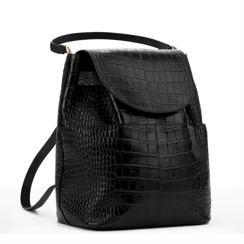 Cuyana Croc-Embossed Leather Backpack