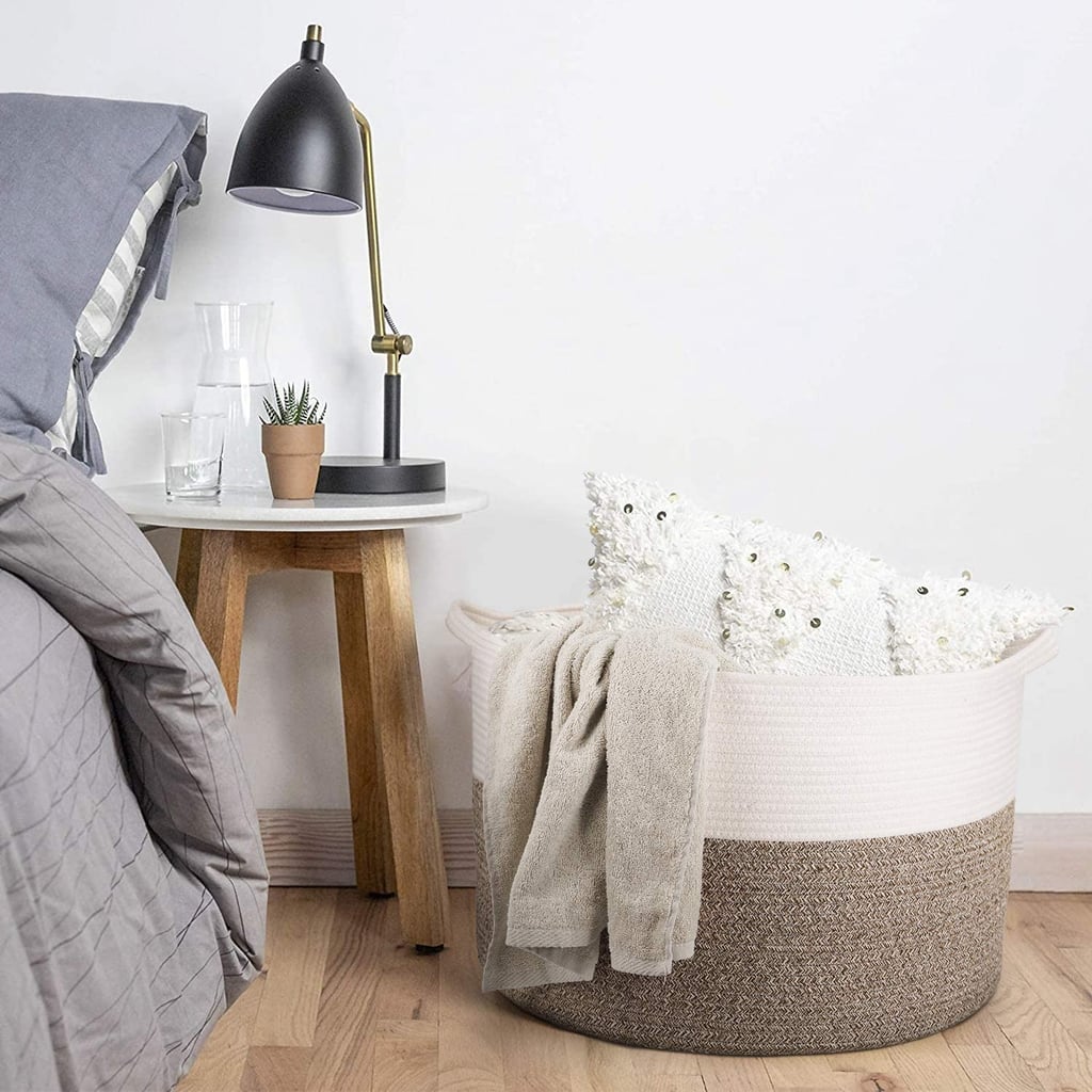 Indressme XXXLarge Cotton Rope Basket ($23)
The Indressme Cotton Rope Basket is the perfect way to store wool blankets. It's a durable and flexible basket made out of cotton, yet it's sturdy enough to stand on its own. This one comes in plenty of colorways, so you can choose the one that fits your interior decor. Place the basket in a guest bedroom, next to your couch, or near your own bed for easy access.