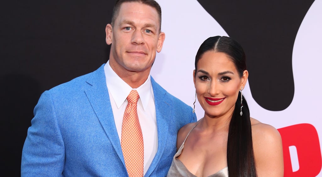 WESTWOOD, CA - APRIL 03:  John Cena (L) and Nikki Bella attend the premiere of Universal Pictures' 