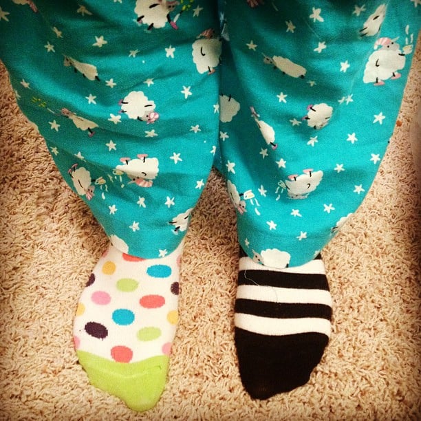 To the mom in her pajamas.
