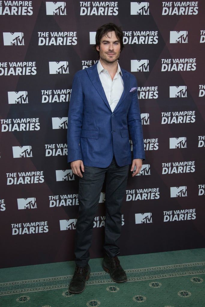 Ian Somerhalder showed off his charming smile on Thursday at a Vampire Diaries press conference in Mexico City.