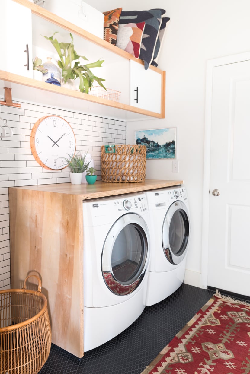 Simple Inexpensive DIY Laundry Room Countertop - Iekel Road Home