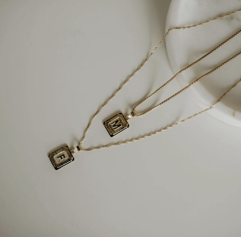 Stella & Haas Signature Initial Rectangle Necklace