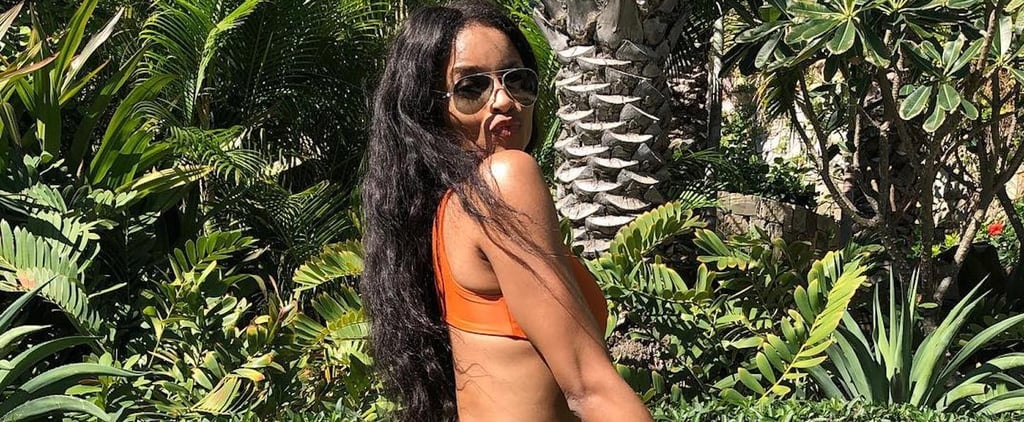 Ciara's Orange One-Piece Swimsuit