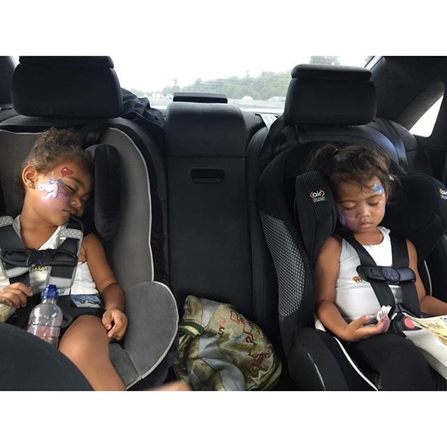 North and her pal passed out after a trip to the pumpkin patch in October 2015.