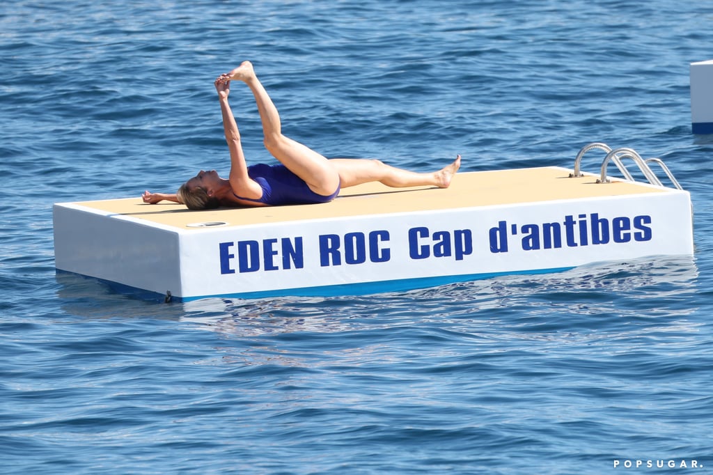 Emma Thompson Swimming in Cannes May 2017