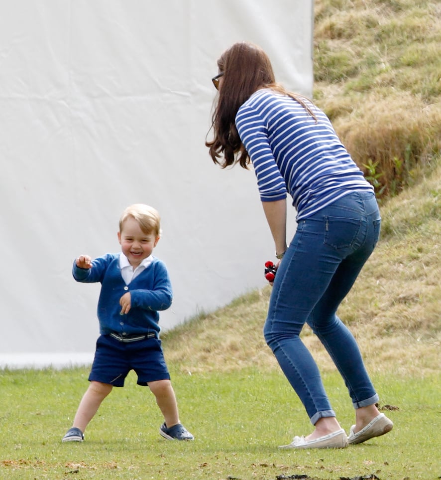 Prince George and Kate Middleton at Polo Match in June 2015