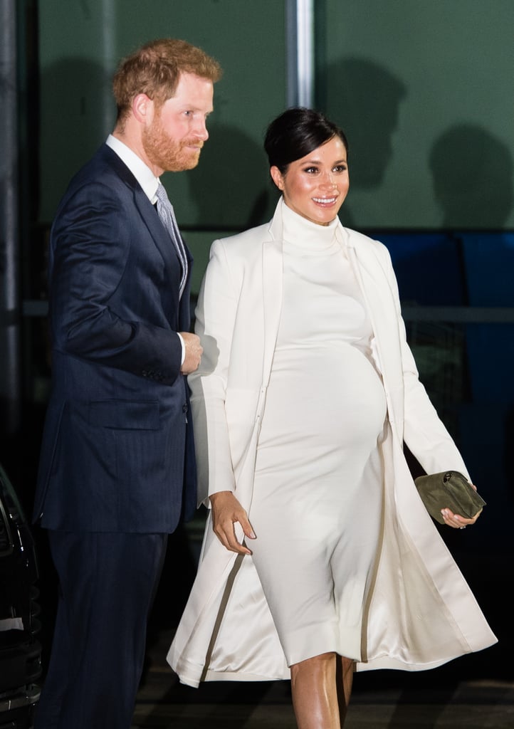 Meghan Markle White Calvin Klein Dress and Coat 2019