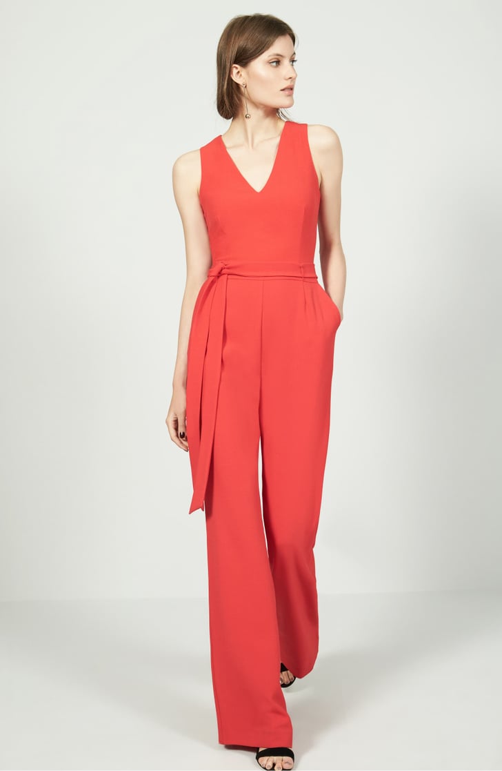 women's vince camuto tie front wide leg jumpsuit