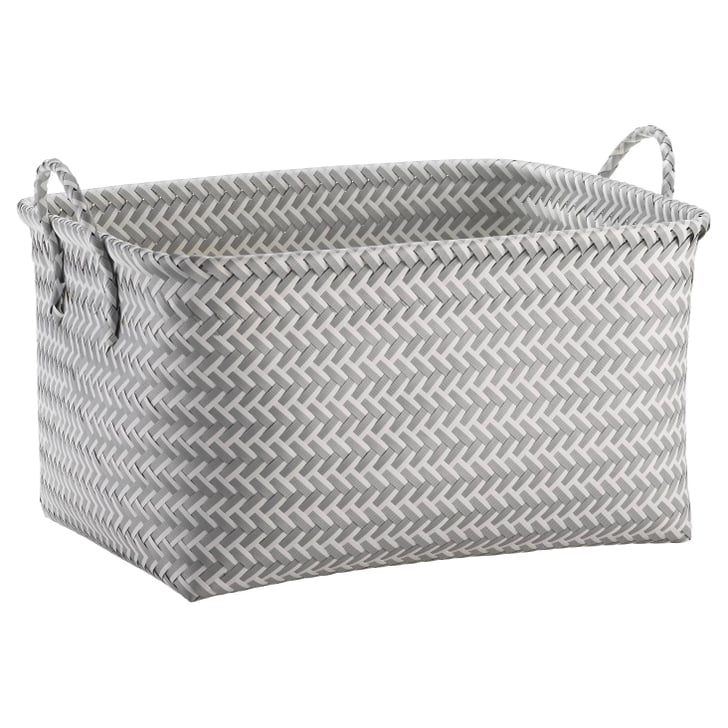Large Woven Rectangular Storage Basket Dorm Room Essentials From