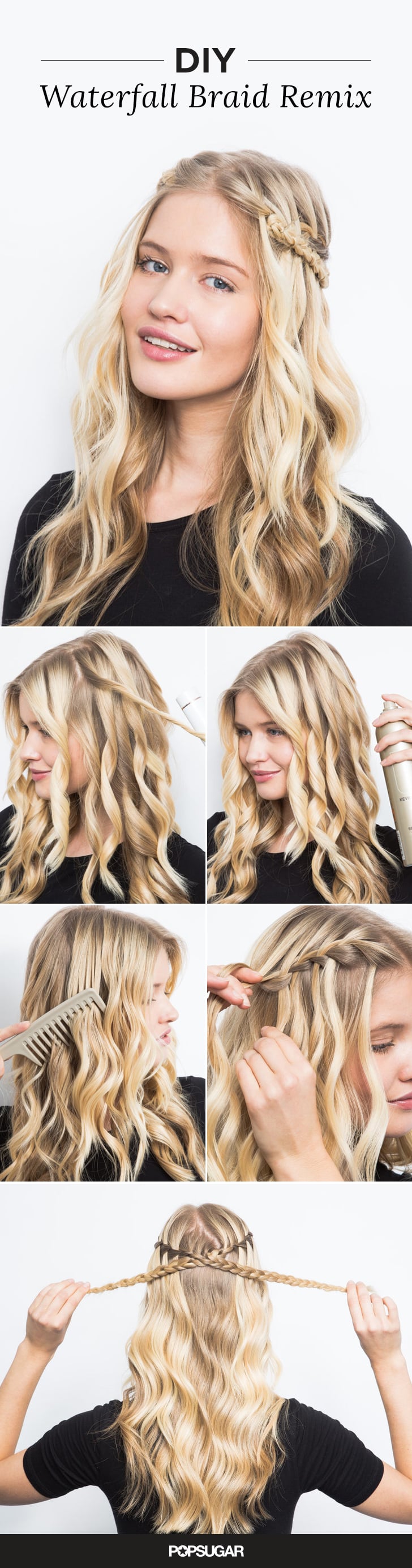 Waterfall Braid Hairstyle How-To