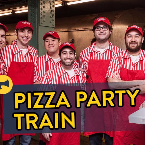 Surprise Pizza Party on Subway