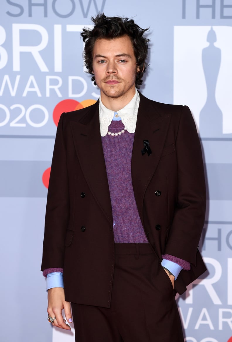 LONDON, ENGLAND - FEBRUARY 18: (EDITORIAL USE ONLY) Harry Styles attends The BRIT Awards 2020 at The O2 Arena on February 18, 2020 in London, England. (Photo by Gareth Cattermole/Getty Images)
