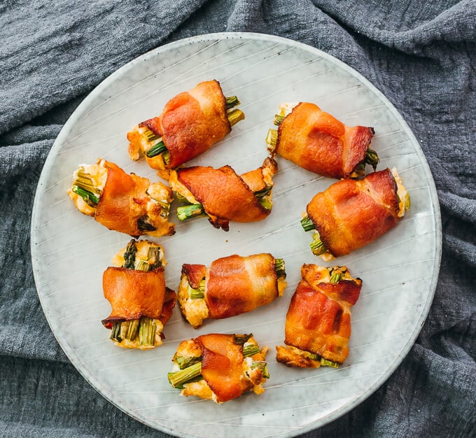 Bacon-Wrapped Asparagus Bites With Cream Cheese