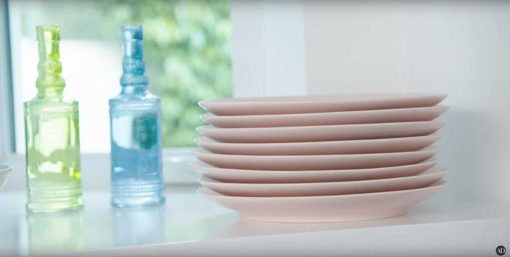 They eat their meals on the cutest blush-pink plates.