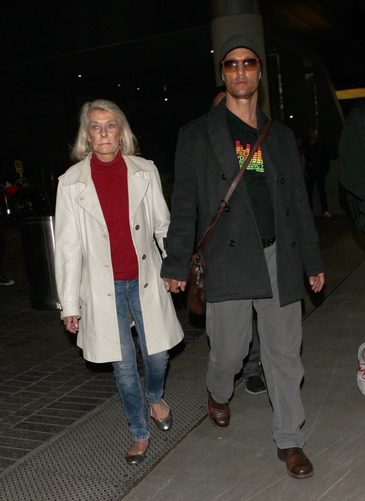 Matthew McConaughey and His Mom at the Airport