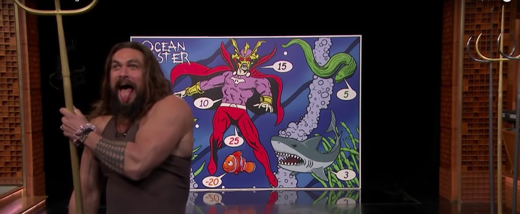 Jason Momoa Trident Throwing With Jimmy Fallon Video