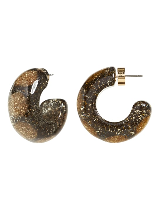 Glitter Resin Hoop Earrings