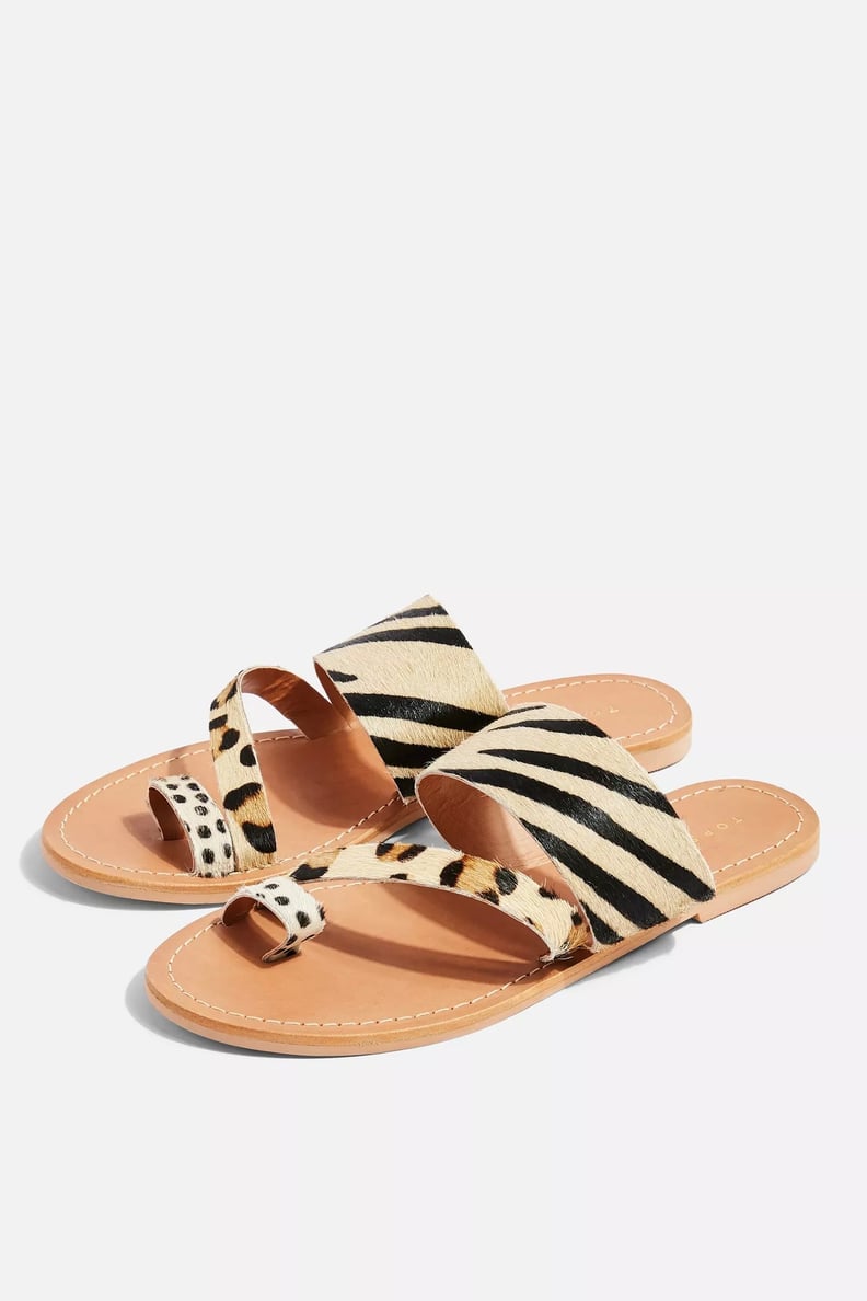 Topshop Honey Animal Flat Sandals