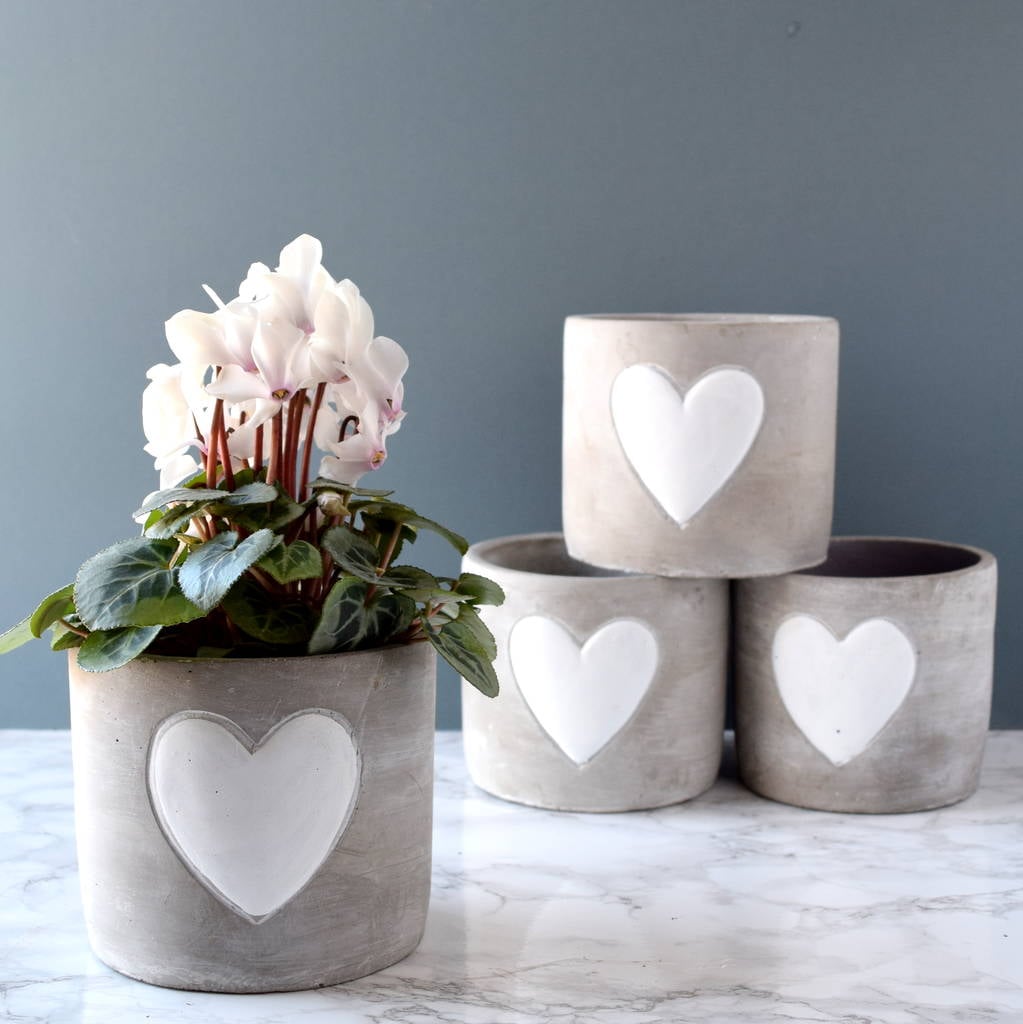 Whitewashed Stone Plant Pot