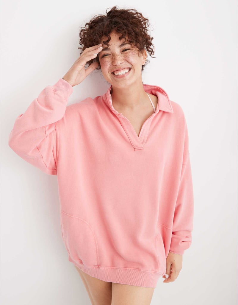 Cuddly and Cute: Aerie Happy Henley Everyday Polo Sweatshirt