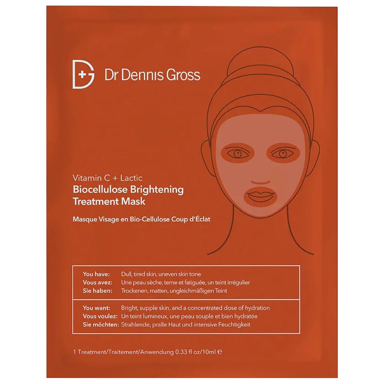 Best Sheet Mask: Dr. Dennis Gross Skincare Vitamin C Lactic Biocellulose Brightening Treatment Mask