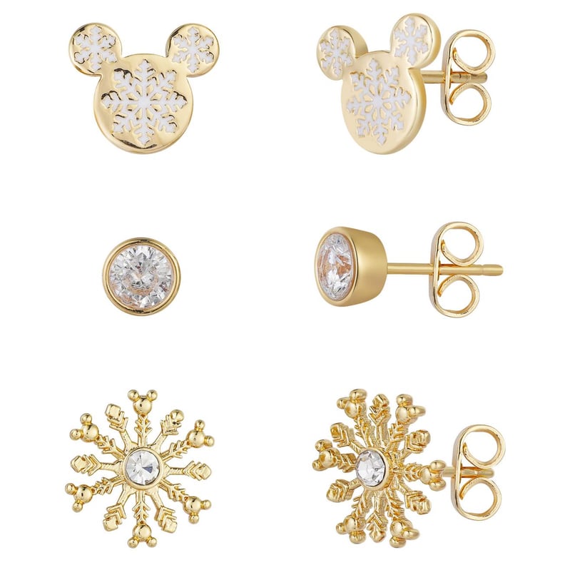 A Holiday Earring Set: Mickey Mouse Snowflake Earring Set