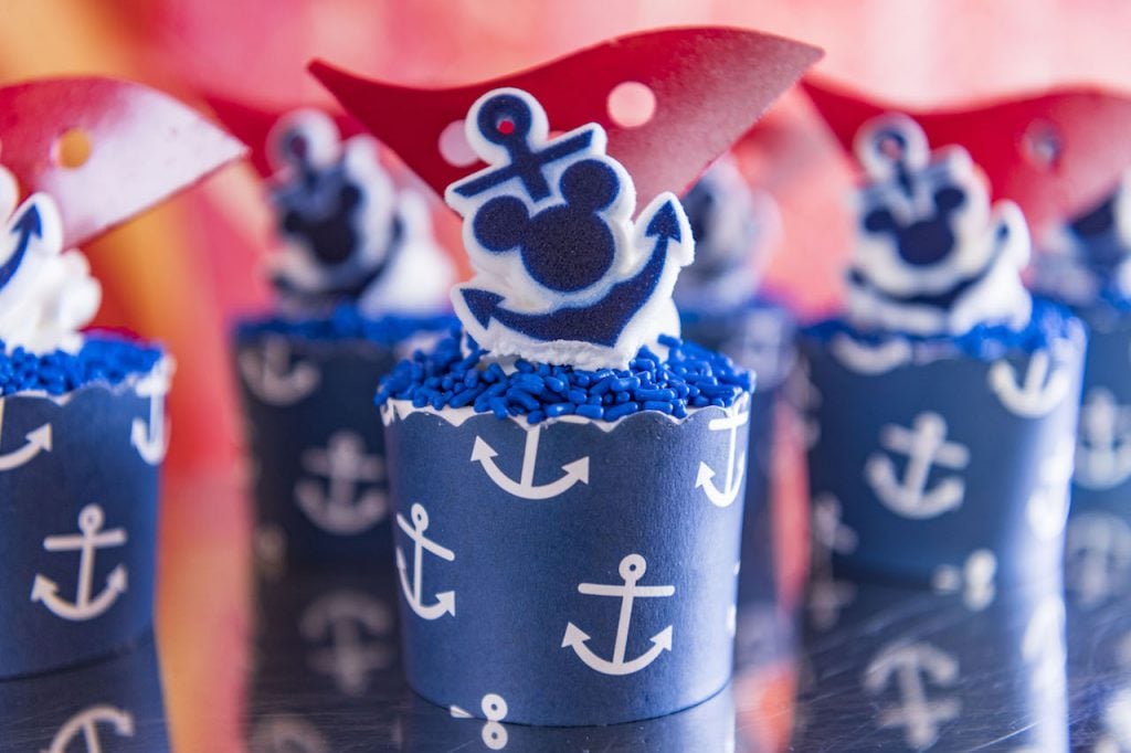 Nautical-Themed Vanilla Cupcake